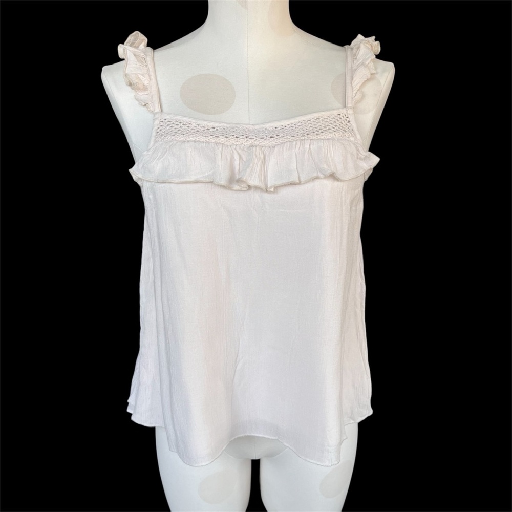 Tularosa Sparrow Ruffle Tank Top Creme Small